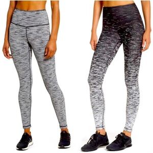 Zella Reversible Spacedye Static Leggings (Black/White) (M)